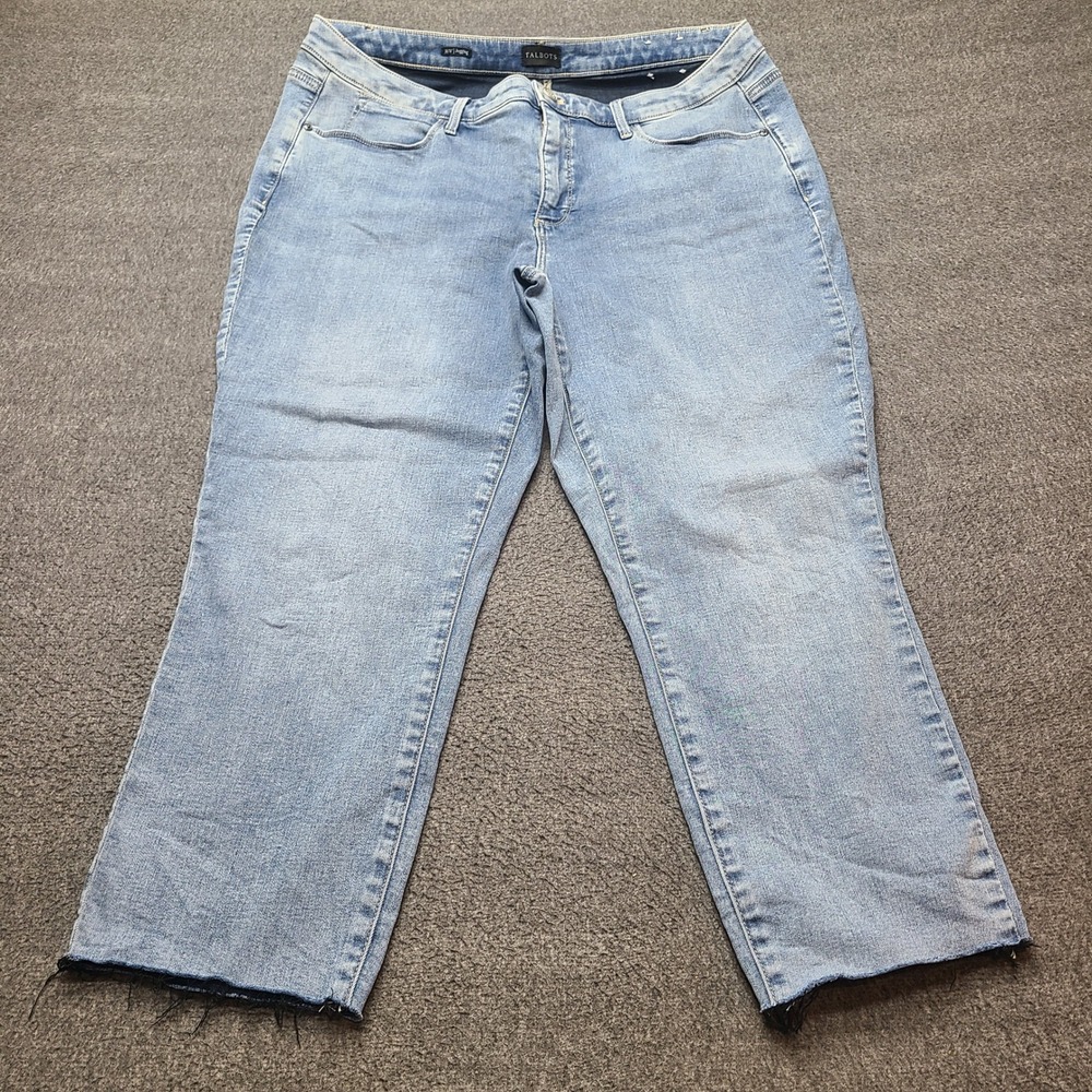 Talbots Jeggings Women 16W Light Blue Excellent Gemma Wash‎ Raw Hem Stretch